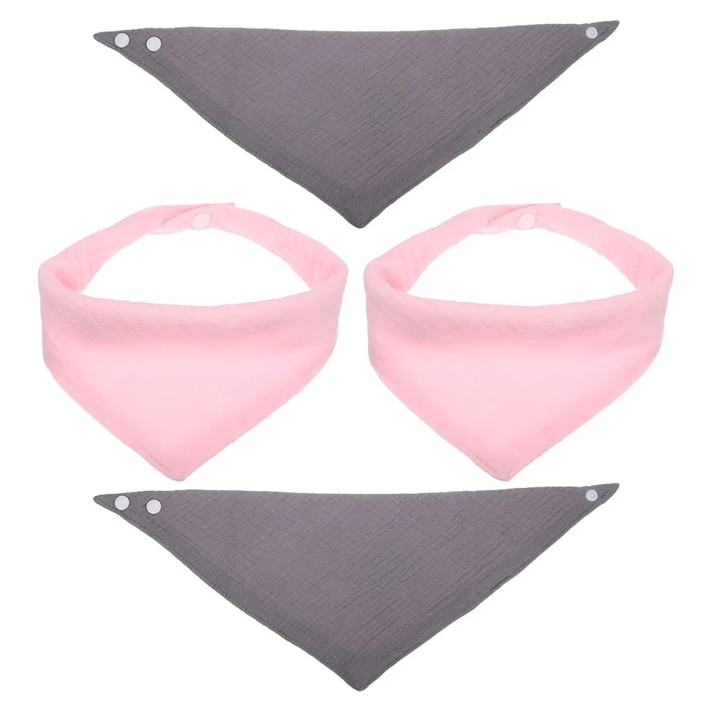 Baberos Bandana de algodón para bebé, niño y niña, Material PP, fácil uso, protección para babear, babero, 4 Uds.