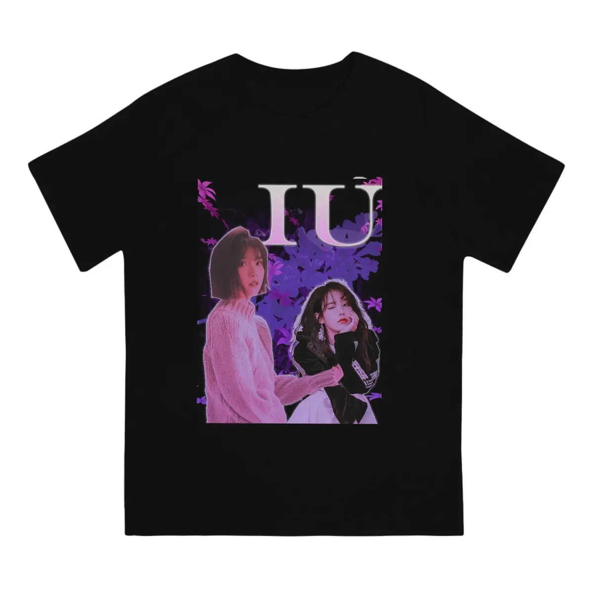 Men's T-Shirts IU Vintage Novelty Cotton Tees Short Sleeve Korean Singer-Songwriter T Shirts Round Neck Clothes New Arrival