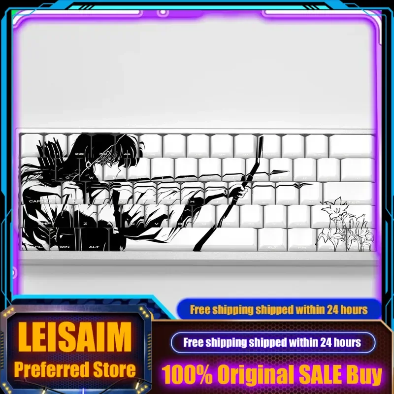 

Inuyasha Kikyo Anime Mechanical Keyboard Cherry Profile PBT Custom Keycap Side Engraved Translucent PC Gaming Gift