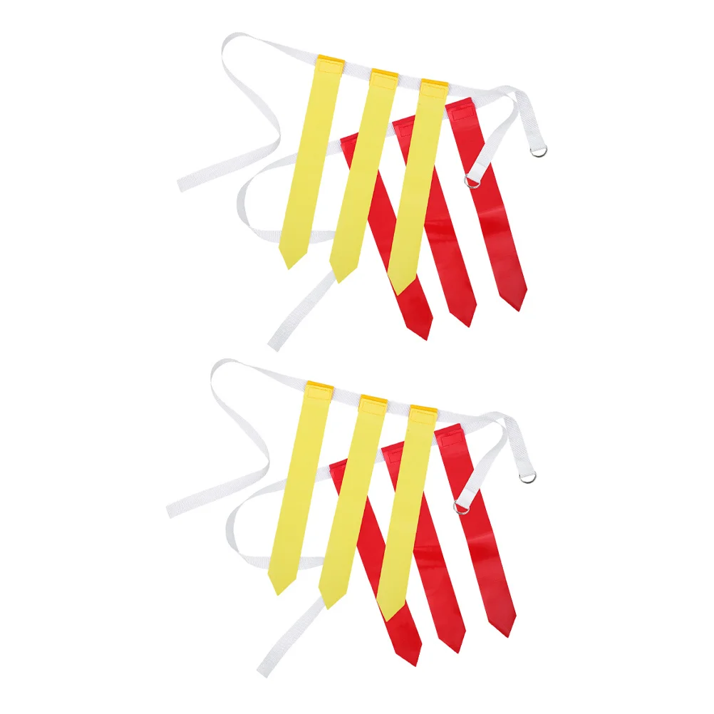 

4Pcs Football Belt Flags Reusable Sturdy Design Ideal for Outdoor Training Football Training Belt Rugby Flag Rugby Waist Flag