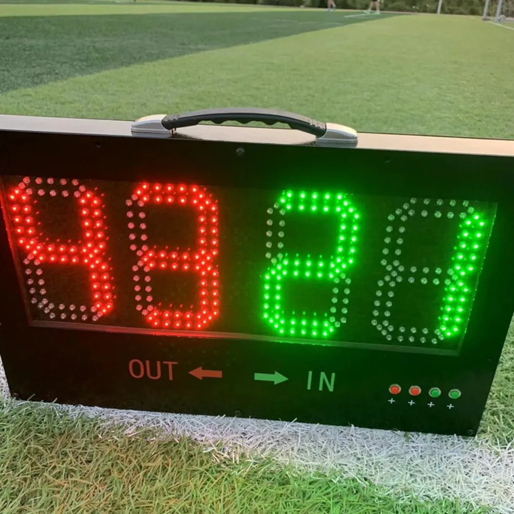 Football Electronic Substitution Card, Up and Down Player Number, Red and Green Display Substitution Time