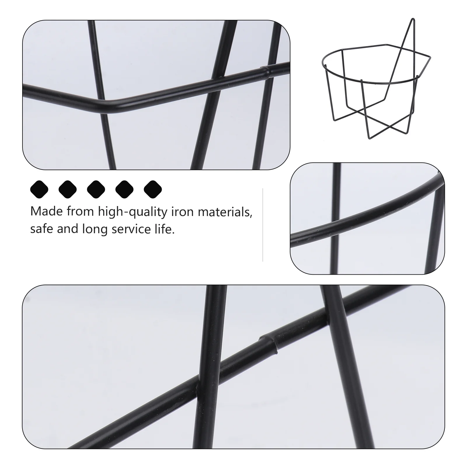 1 قطعة رف الزهور الحديدي الأسود الحائط النبات الجرف لبونساي معلقة حديقة ديكور في الهواء الطلق داخلي نبات الحديد الوقوف #2