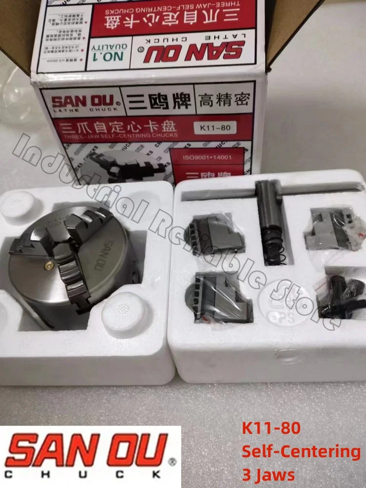 K11 80 3 Jaw Lathe Chuck Self-Centering Metal K11-80 3 Jaws Manual Lathe Chuck With Turning Machine Tools Accessories