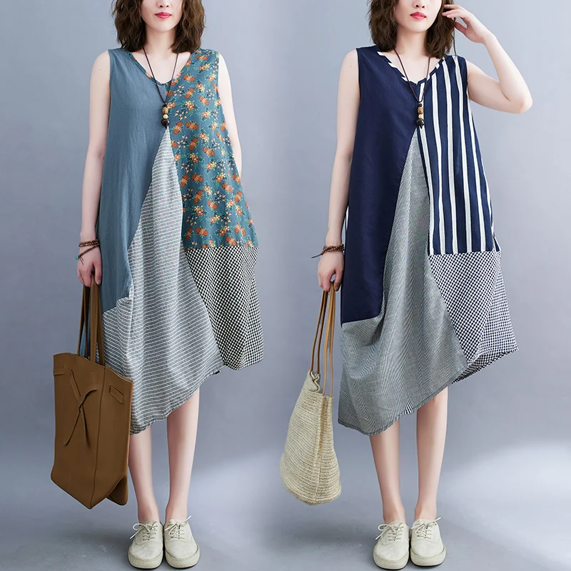 

Антивозрастное цветное платье в полоску с принтом, асимметричное длинное платье с v-образным вырезом, летняя женская одежда больших размеров, повседневная одежда