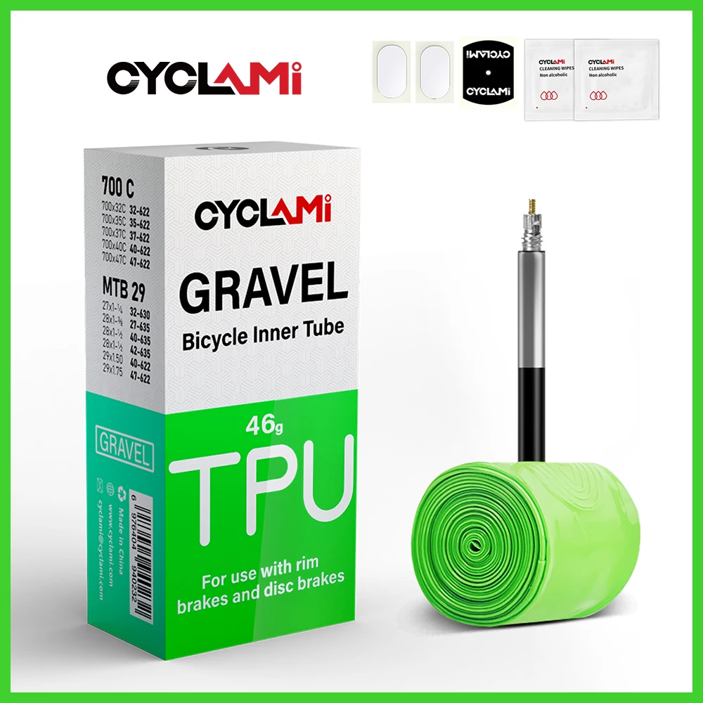 【セール中】CYCLAMI超軽量ロードMTB 29インチバイクTPUインナーチューブタイヤフレンチバルブFV 45mm グラベル700C 32C 35C 37C 40C 47C 超軽量