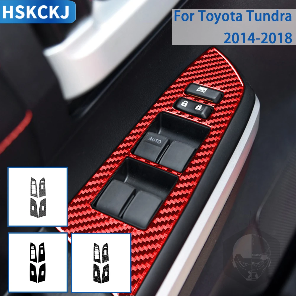 

For Toyota Tundra 2014 2015 2016 2017 2018 Accessories Carbon Fiber Car Interior Windows Control Panel Trim Sticker