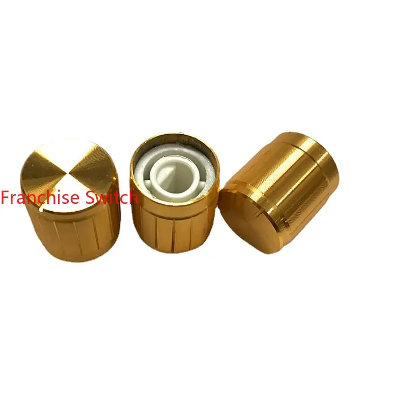 10PCS Workmanship Fine Encoder Potentiometer Cap 15mm * 17 Gold Half Shaft Hole D-hole Aluminum Alloy Knob