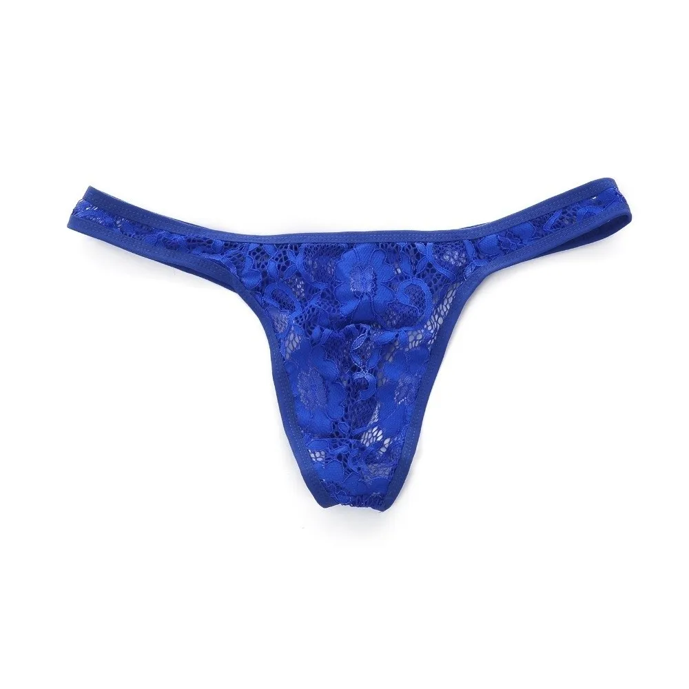 

Breathable Low Waist Men Lace Hollow Thongs Thin Mesh Lingerie Men's Sheer Lace Panties Underpants T-back Male Briefs Men