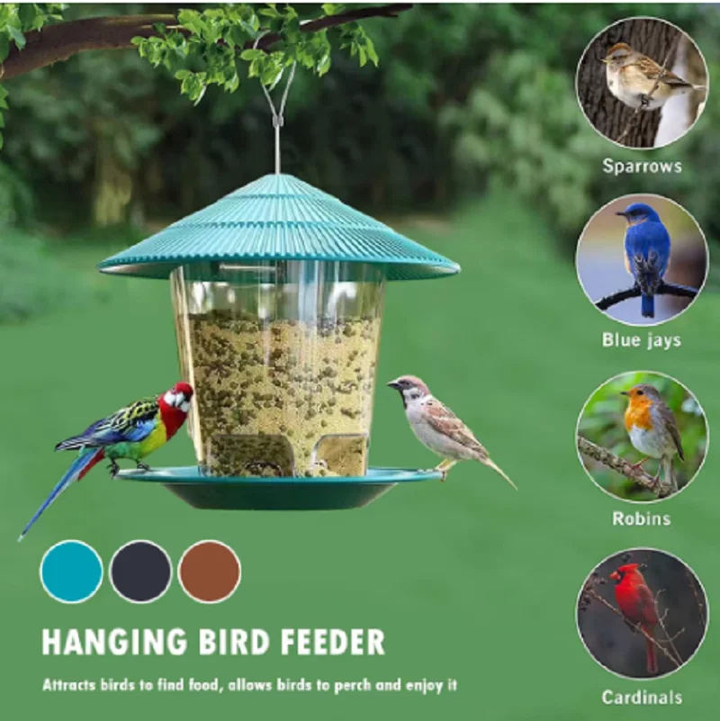 Bird Feeder Automatic Foot Feeding Tool Outdoor Bird Feeder Hanging Nut Feeding Multiple Hole Dispenser Holder Food Container - view 2