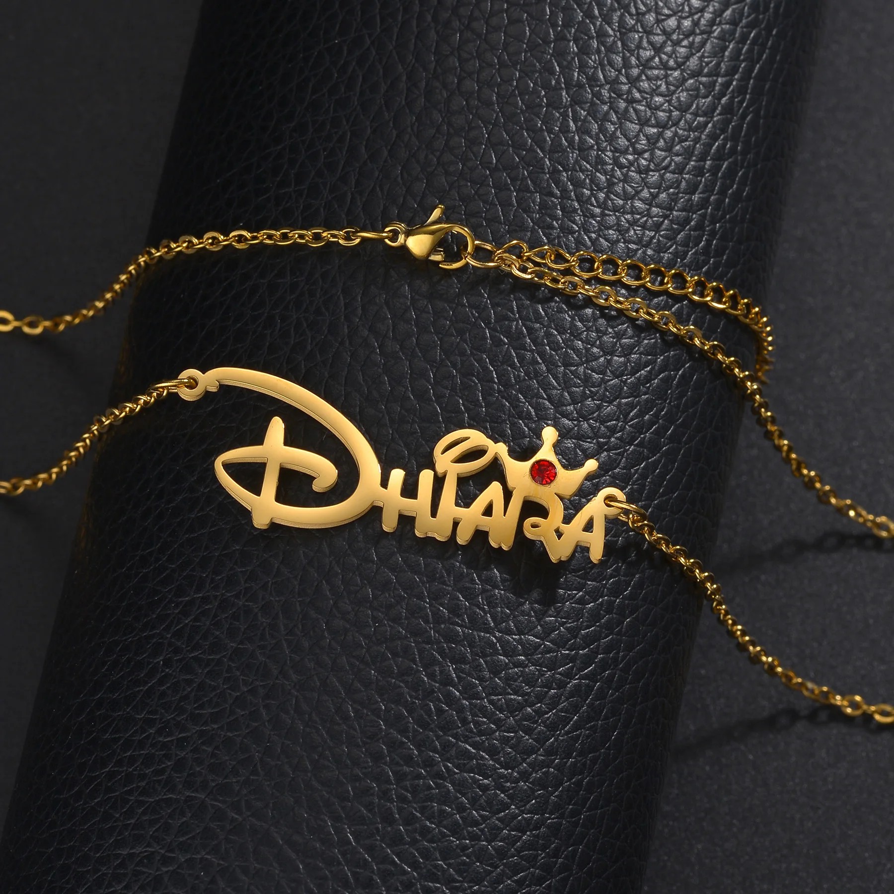 Atoztide Customชื่อสร้อยคอผู้หญิงZirconมงกุฎผีเสื้อเครื่องประดับสแตนเลสChoker Chainส่วนบุคคลของขวัญวันเกิด