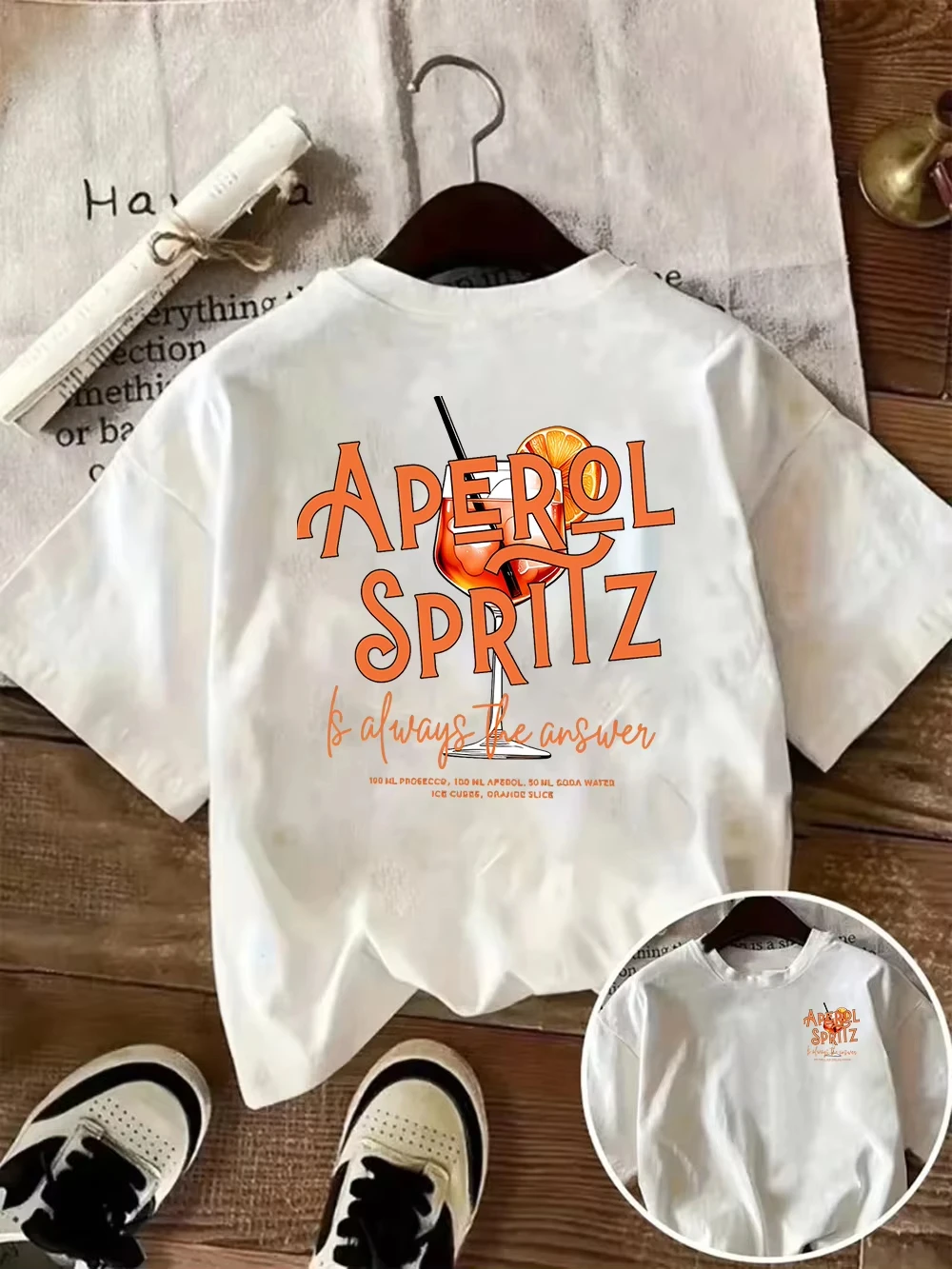 Aperol Spritz Graphic Tee Summer Cocktail Party T-shirt Funny Drinking Slogan Top Casual Short Sleeve Streetwear for Women Men