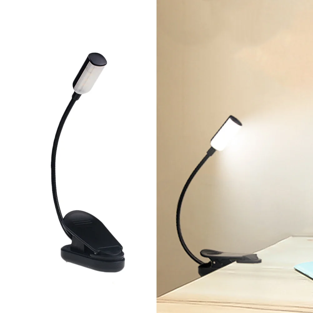 

USB Rechargeable LED Clip Book Light Black Non-Flicker Eye Protection Table Lamp Clip Desk Lamp Study Reading Night Light