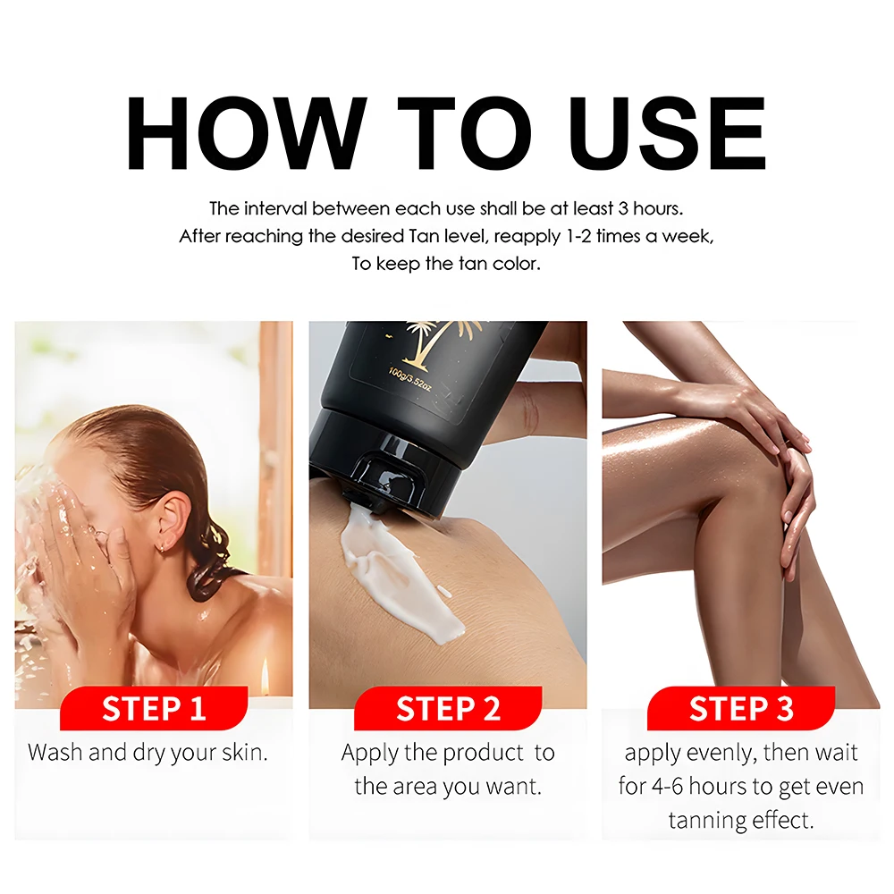 100g/1pc Summer Skin Sunless Tanning Body Cream Body Bronzer & Gradual Sun-Kissed Glow Self-Tanning Lotion For All Skin Types