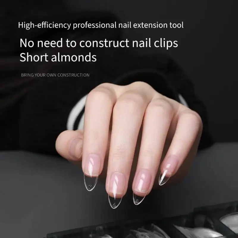 320 Stück Transparente Formgebende Nagelaufkleber Nahtlose Verlängerung Kurze Mandelform Quadratische Mittlere Trapezförmige Kurze Elliptische Nägel – Detail 3