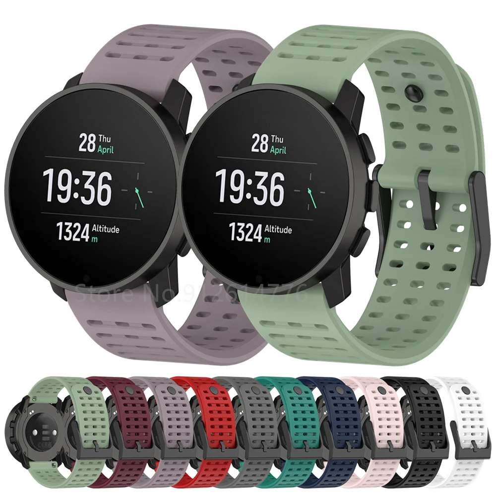 

Силиконовый ремешок 22 мм для Suunto RACE/вертикальный ремешок для часов Suunto 5/9 Peak Pro, сменный браслет, аксессуары