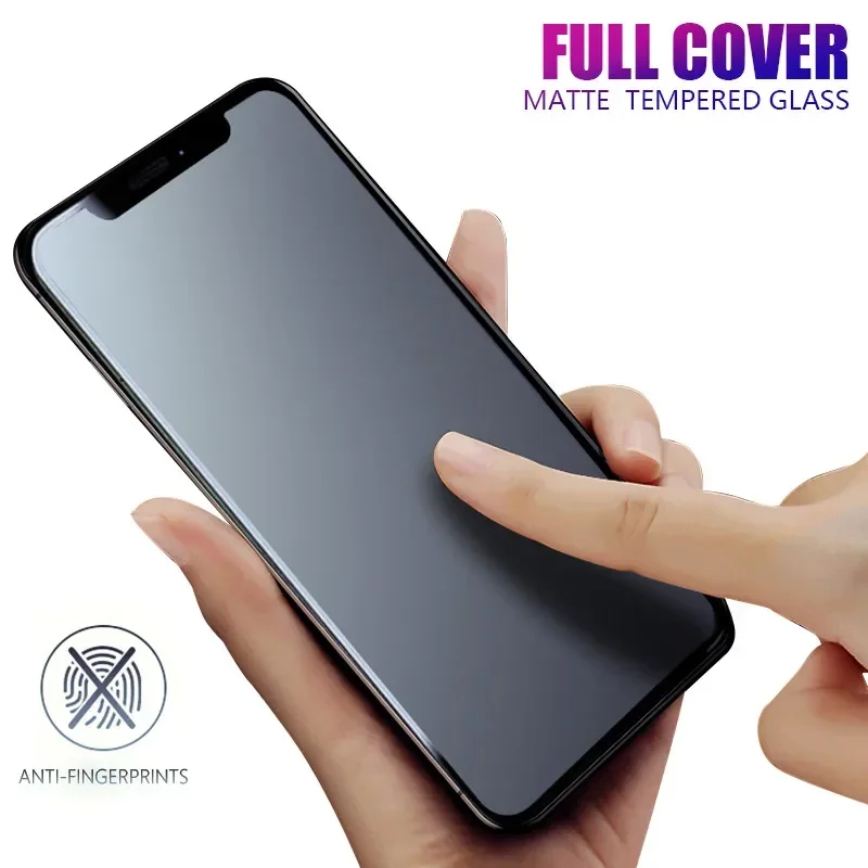 

For iPhone 16 16E 15 14 12 mini 11 Pro X Xs Xr Max Matte Anti Fingerprint Tempered Glass 9H Screen Protector Protection Film