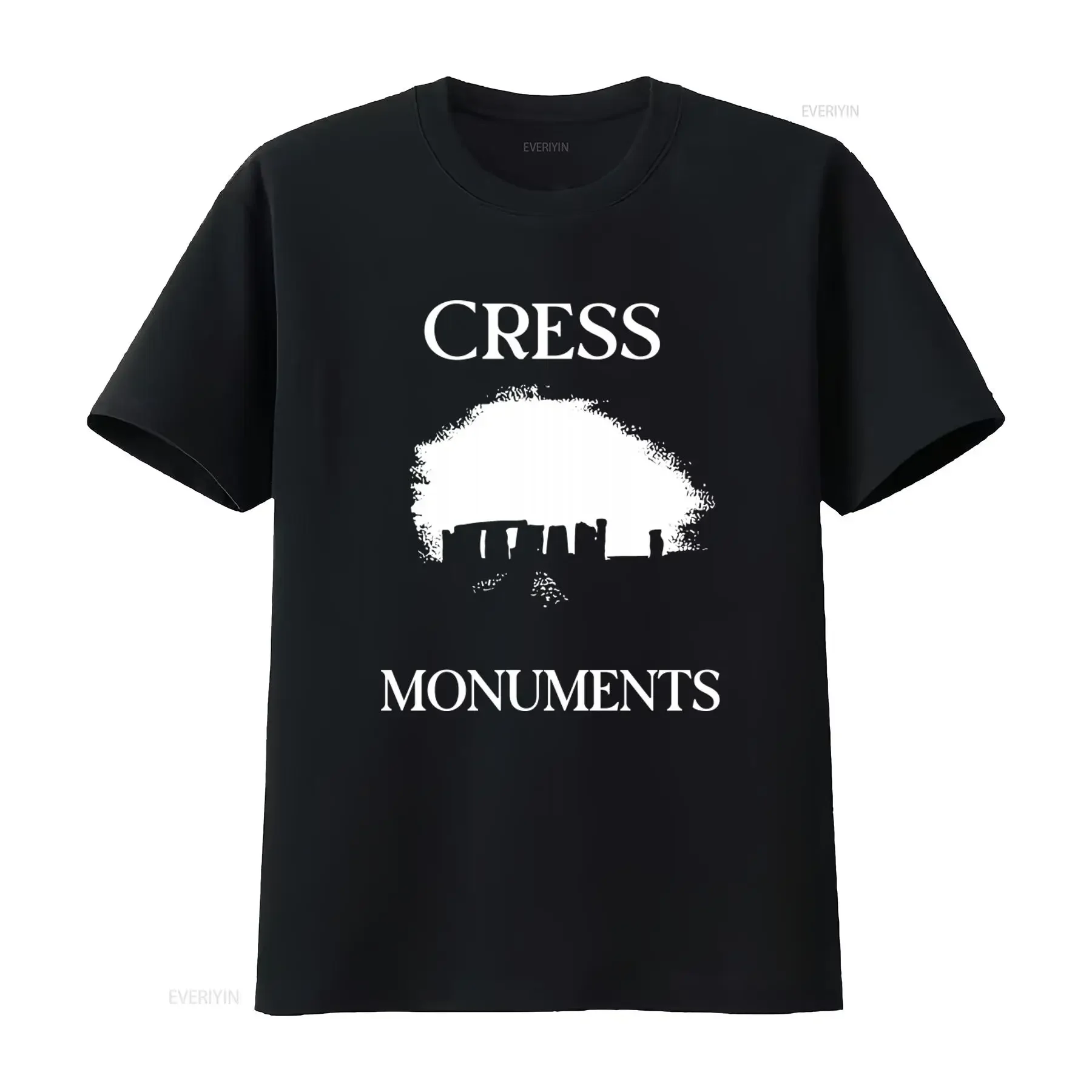 Cress Monuments T shirt Crust Punk Anarcho Style Black and White Print Unique Design for Fashion Lovers vintage Washed graphic