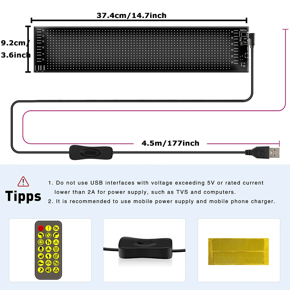 App-Bluetooth-gesteuertes Werbe-LED-Schild mit LED-Augen für LKW, USB, benutzerdefinierter Text, programmierbares Display, LKW-Auto-Teufelsauge