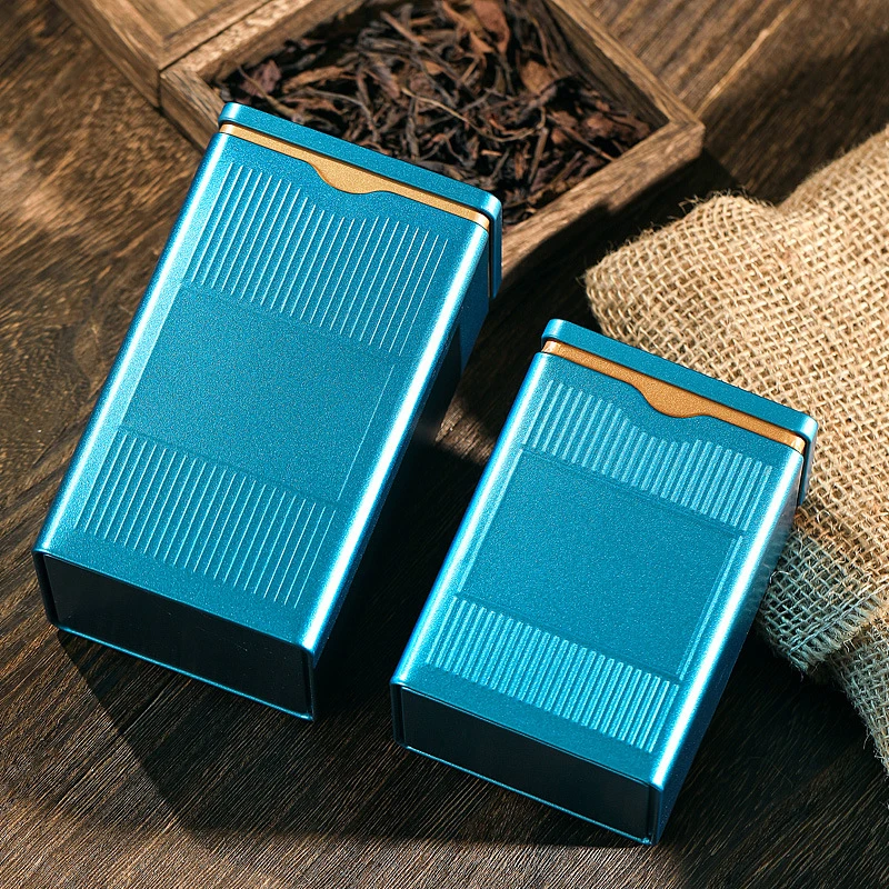 Portable Tea Box Solid Color Tea Sealed Box Teaware Storage Container Tinplate Can Coffee Sugar Box Kitchen Storage