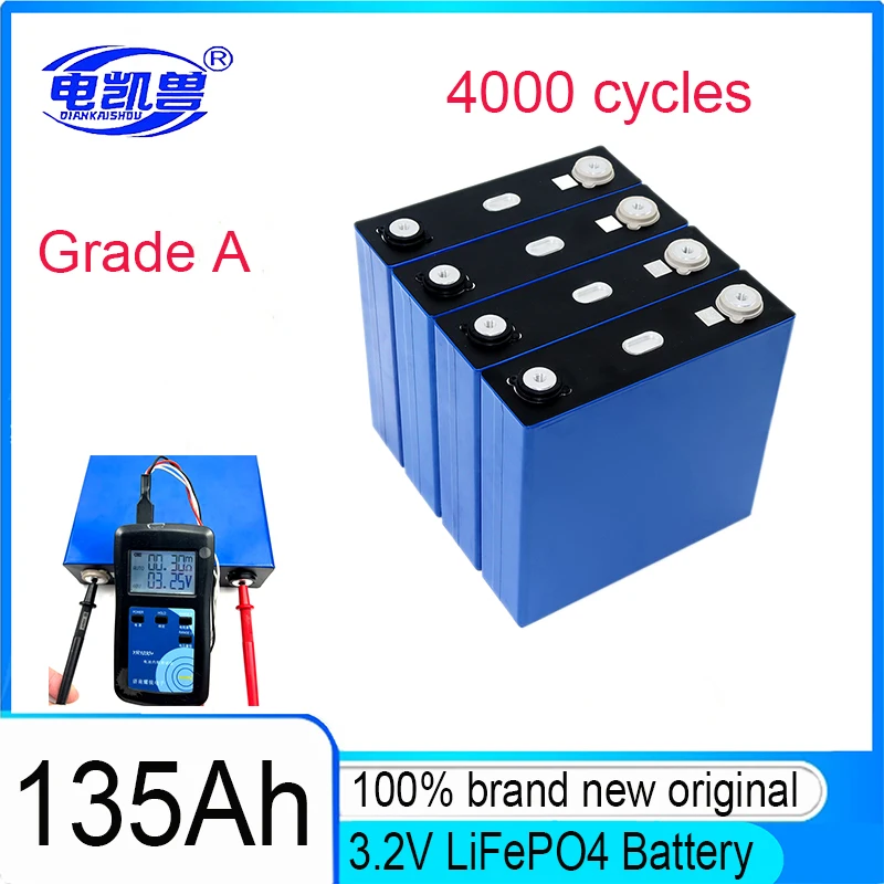 

3.2v 135Ah Lifepo4 Rechargeable Battery lithium iron phosphate DIY 12v 24v 36v cycle cell Solar Camping RV Travel Grade