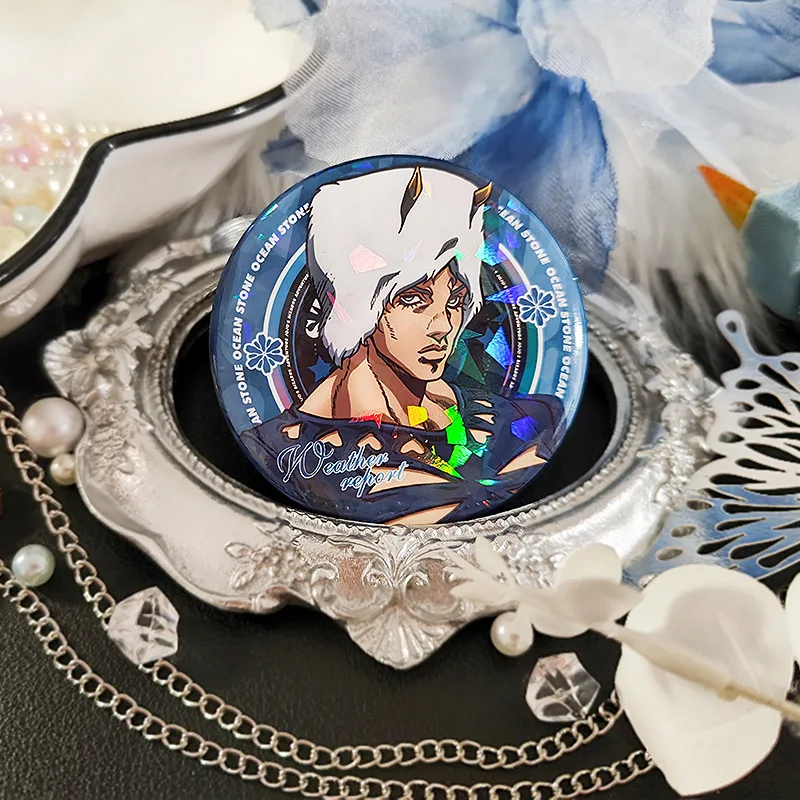 Anime JoJo Jonathan Joestar Kujō Jōtarō Jolyne Cujoh Joe Kid Cosplay Badge Pin SPTE Tinplate Brooch Accessories Prop