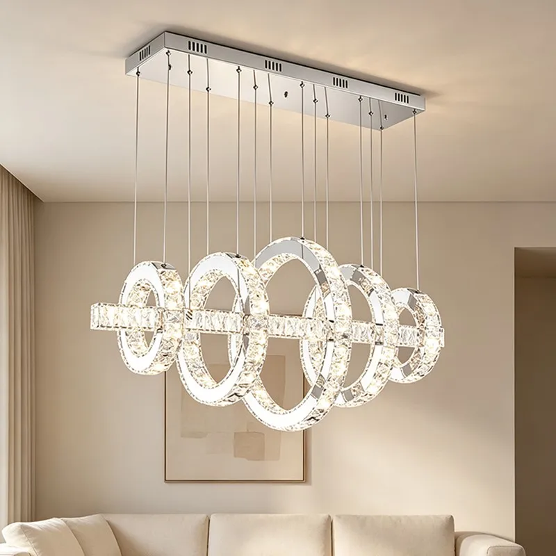 Pendant Light  Modern Linear Chandelier Glass Shade Ceiling Lamp Dining Room Home Decor
