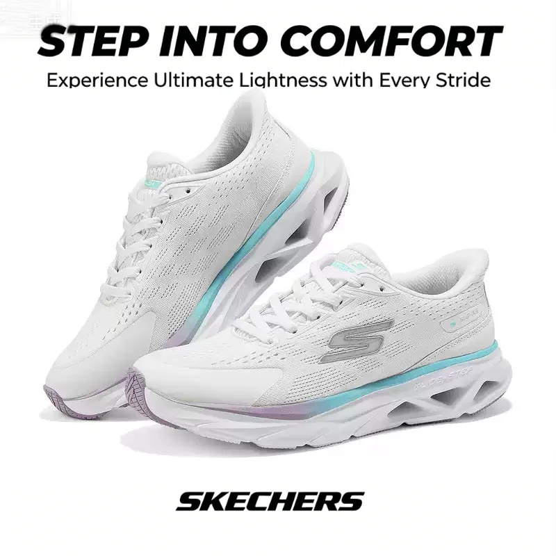 Skechers Zapatos deportivos GO RUN para mujer, zapatillas deportivas ligeras con amortiguación y malla transpirable, zapatillas deportivas bajas 129825-WMLT Blanco Multi