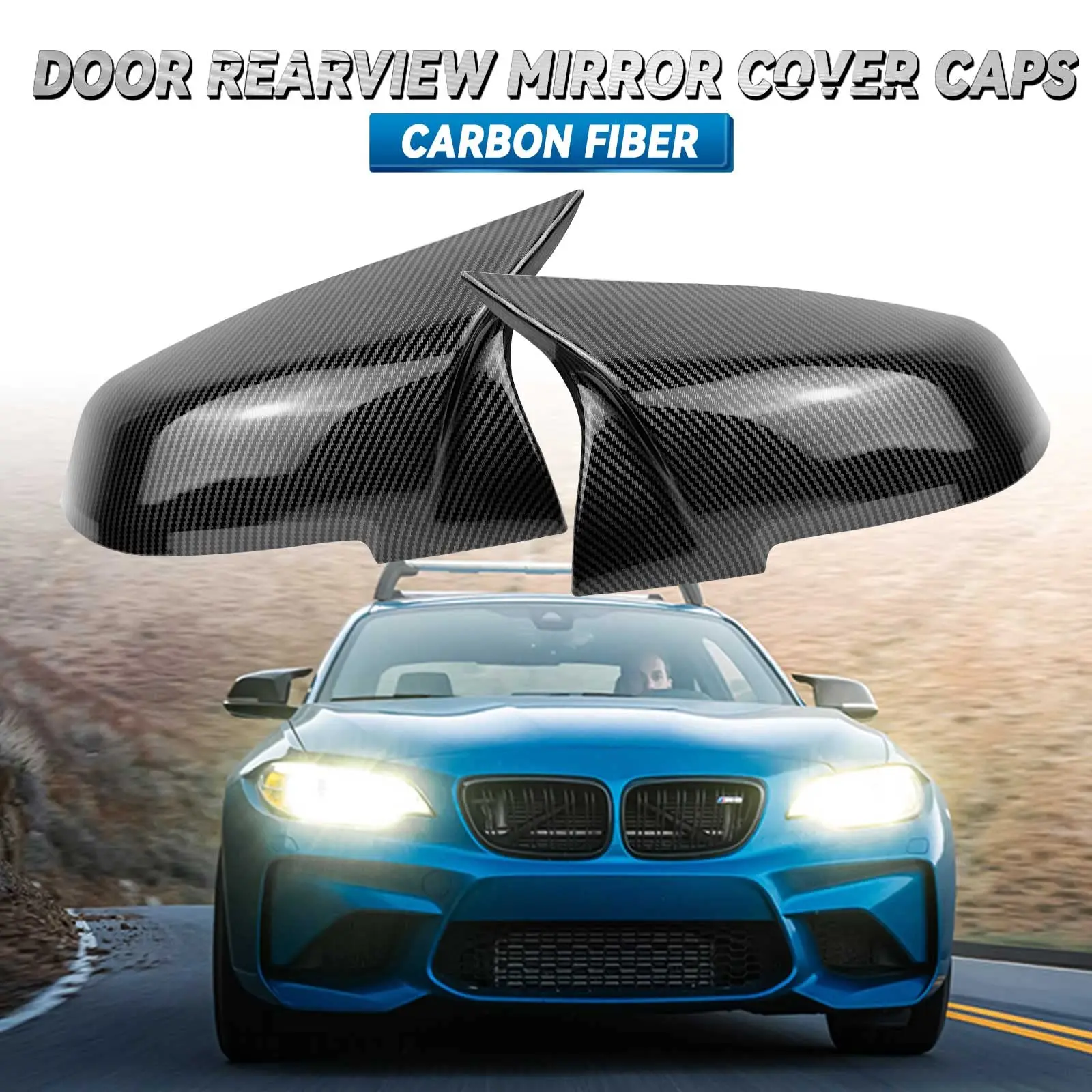 2 piezas de tapa de espejo retrovisor negro de carbono para BMW Serie 1 2 3 4 X M 220i 328i 420i F20 F21 F22 F23 F30 F32 F33 F36 X1