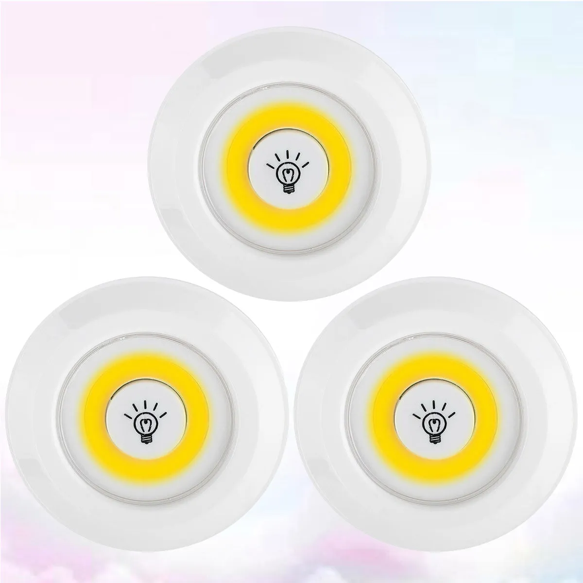 3Pcs Touch Night Light Cob Ultra-Bright Dimmable Wireless Wall Mountable Baby Room Kitchen Bedroom Bathroom Corridor Car Lamp