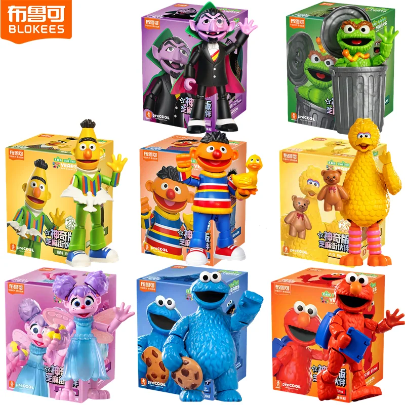 

Original Blokees Sesame Street Action Figure Building Block ERNIE BERT OSCAR THE GROUCH ELMO Anime Model Doll Kids Toys Gifts