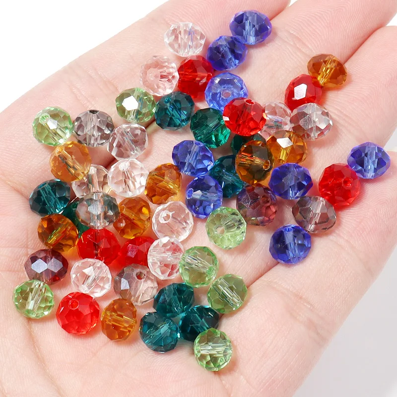 Apx 70-140pcs/Lot 4 6 8mm Rondelle Austria Faceted Glass Beads Crystal Beads Loose Spacer Beads For Jewelry Making DIY Bracelet