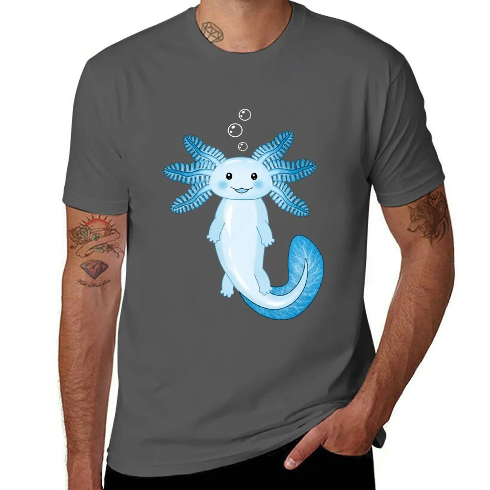 

Blue Galaxy Axlotl T-Shirt man t shirts cotton funny t shirts dark humor T-Shirt