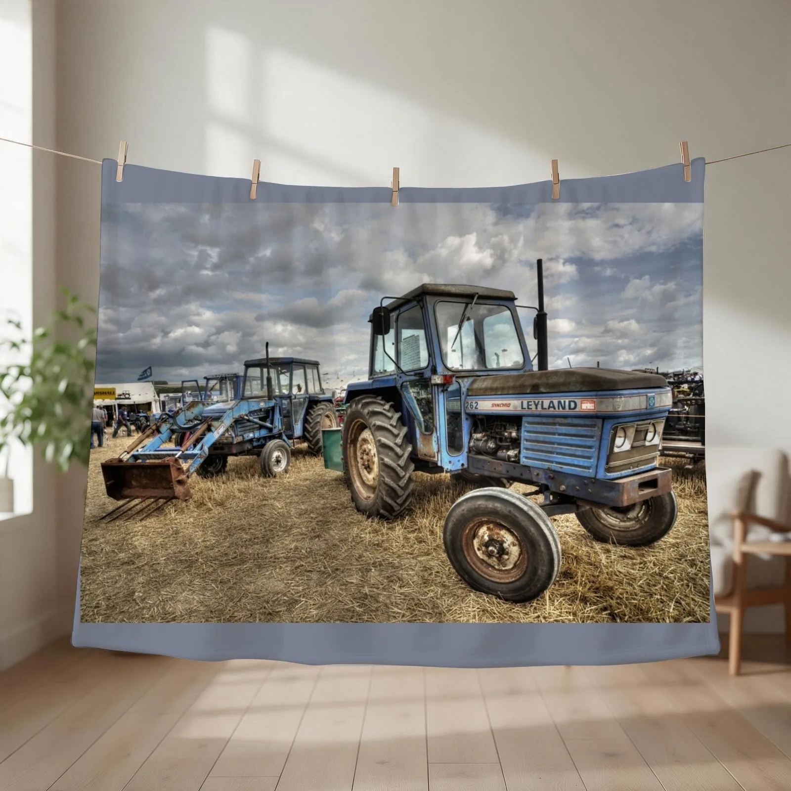 Leyland Tractors Throw Blanket couch cozy soft plush fuzzy picnic outdoor blanket