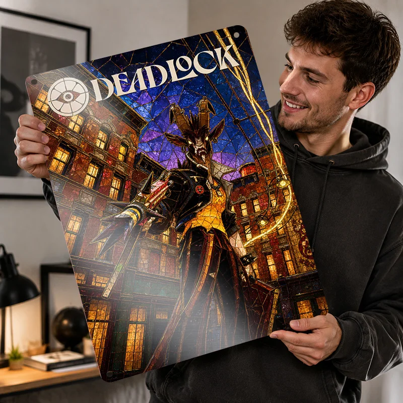 Deadlock 2 Textured Posters Personalized Aluminum Metal Sign Premium Epic Quest Illustration Wall Art For Players And Game Rooms