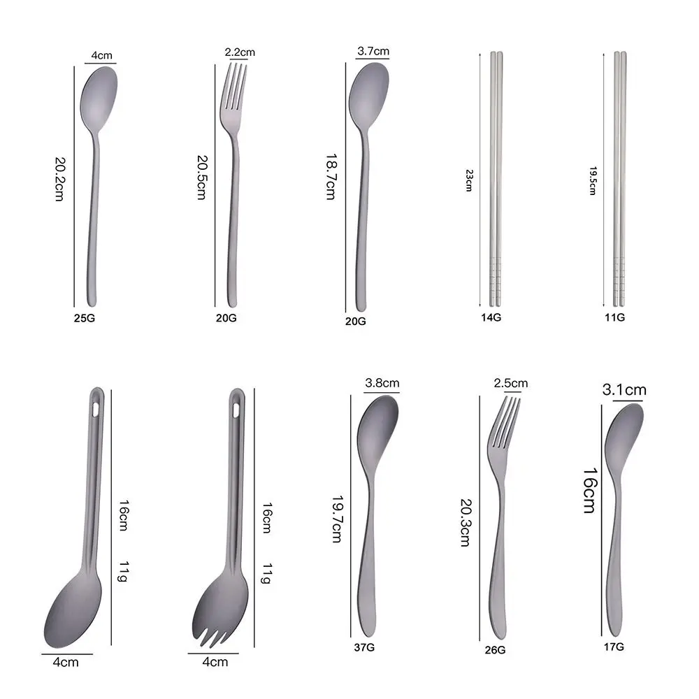 High Quality Portable Titanium Spoon Long Handle Environmental Light Titanium Cookware Cutlery Fork Chopsticks Outdoor Tool