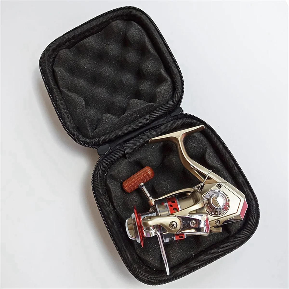 A71P الجلود الاصطناعية حقيبة الصيد بكرة حالة حقيبة للصدمات المواد المقاومة للماء حقيبة للتخزين 16x16x8 سنتيمتر #5