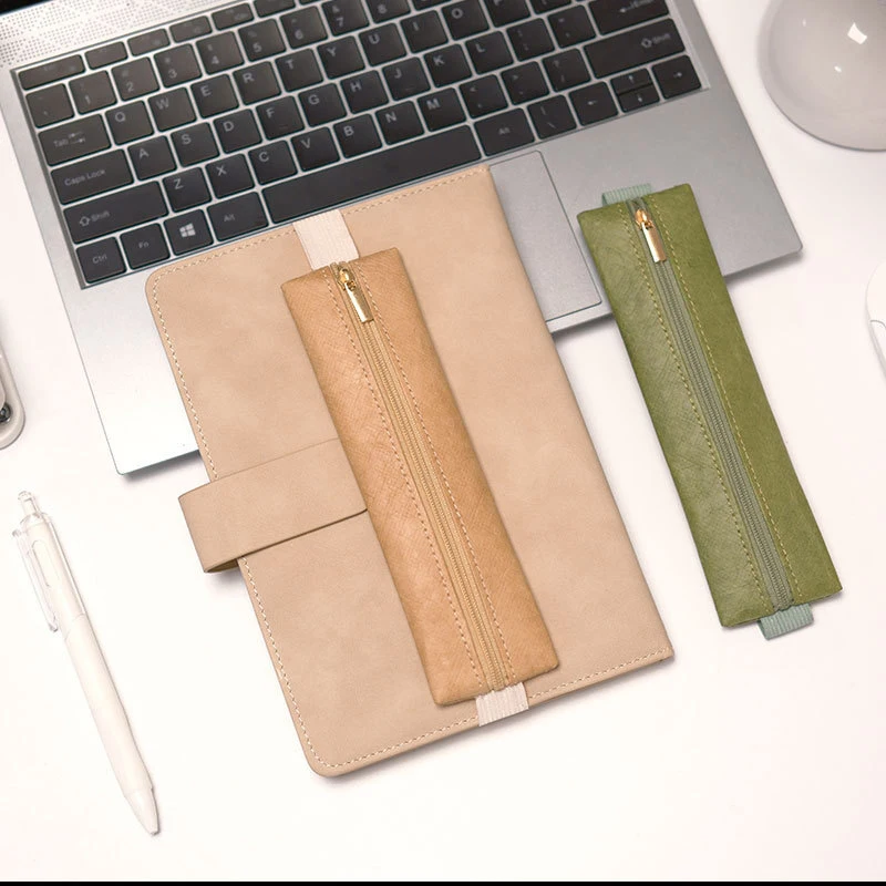 Pink Waterproof Pen Pouch 1Pcs DuPont Paper Adjustable Elastic Band Pencil Holder For Journal Notebook Stationery Tool