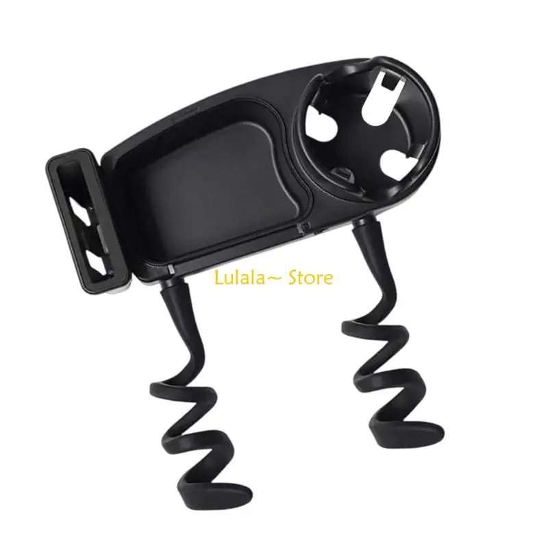 

Y4QA 3 in 1 Detachable Tray Flexible Arm Grip Phone Holder Baby Strollers Milk Bottle Cup Holder Tray