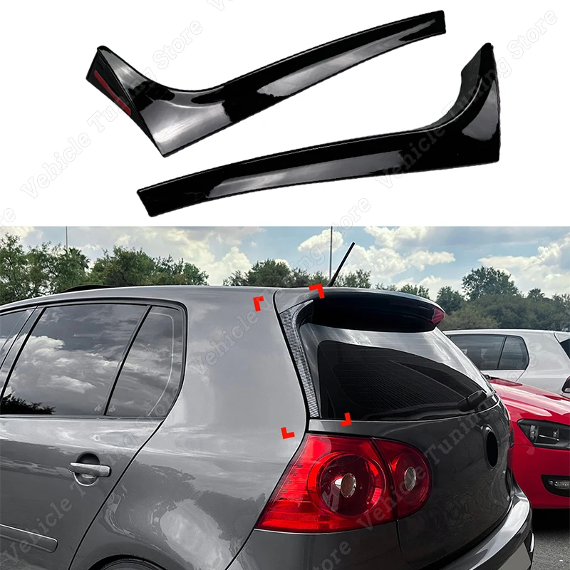 

2 шт. автомобильный задний боковой спойлер, накладка на крыло для VW Volkswagen Golf 5 MK5 R32 GTI R 2006-2009, наклейка на заднее окно багажника Canard Splitter