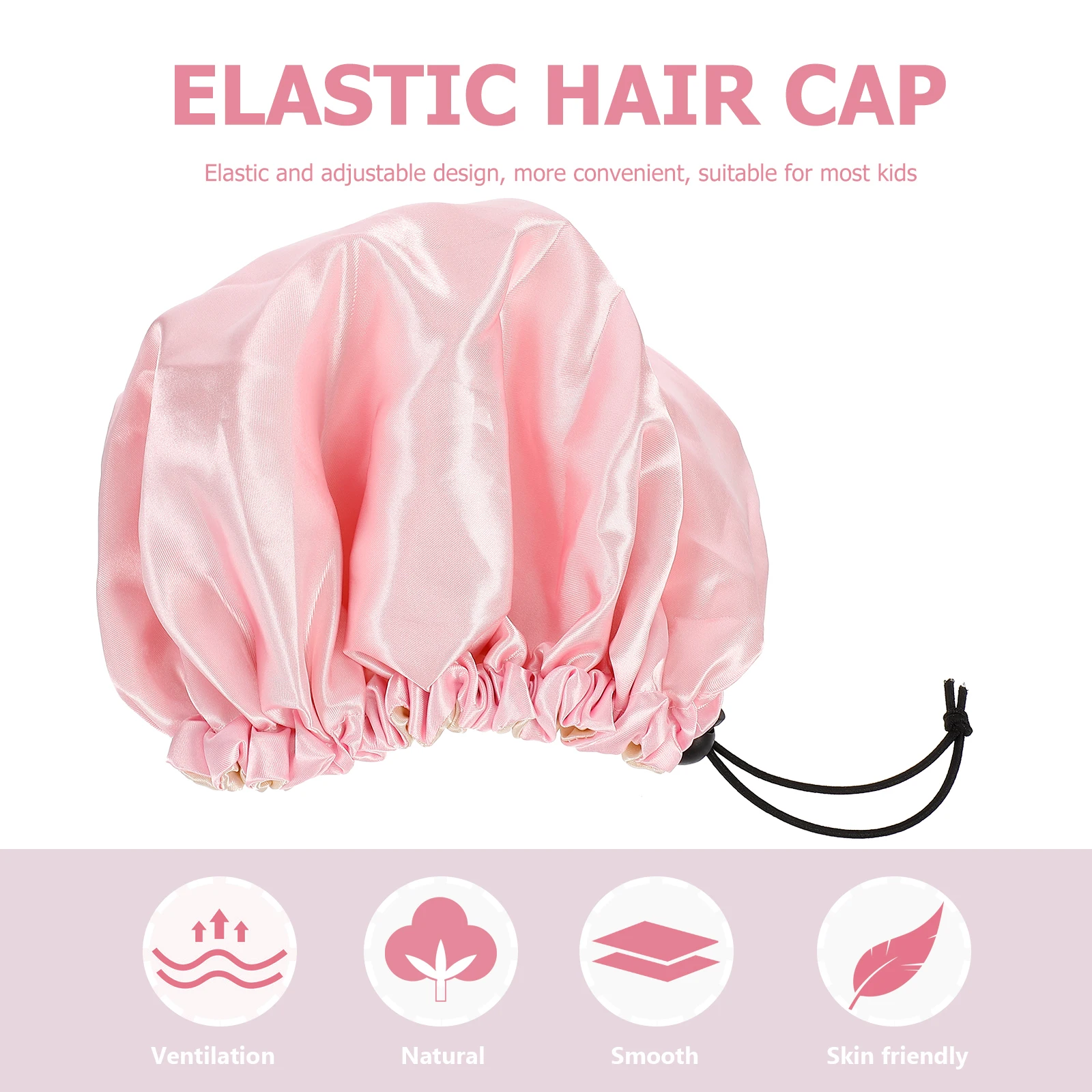

1Pcs Kids Double Layer Elastic Satin Sleeping Cap Adjustable Night Head Cover