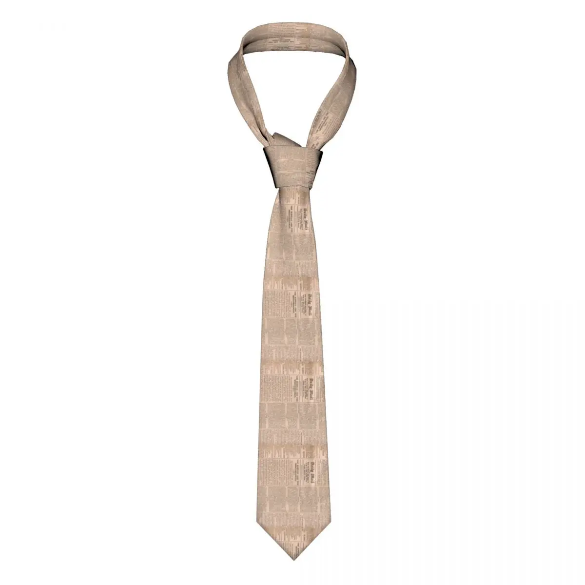 Old Newspaper Men Neckties Slim Polyester 8 cm Wide Neck Tie for Mens Accessories Cravat Wedding Accessories Office