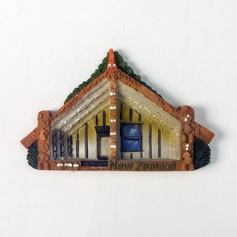 

New Zealand Maori-style house model-Magnetic refrigerator stickers-Cultural and creative tourism-3D decorative magnetic souvenir