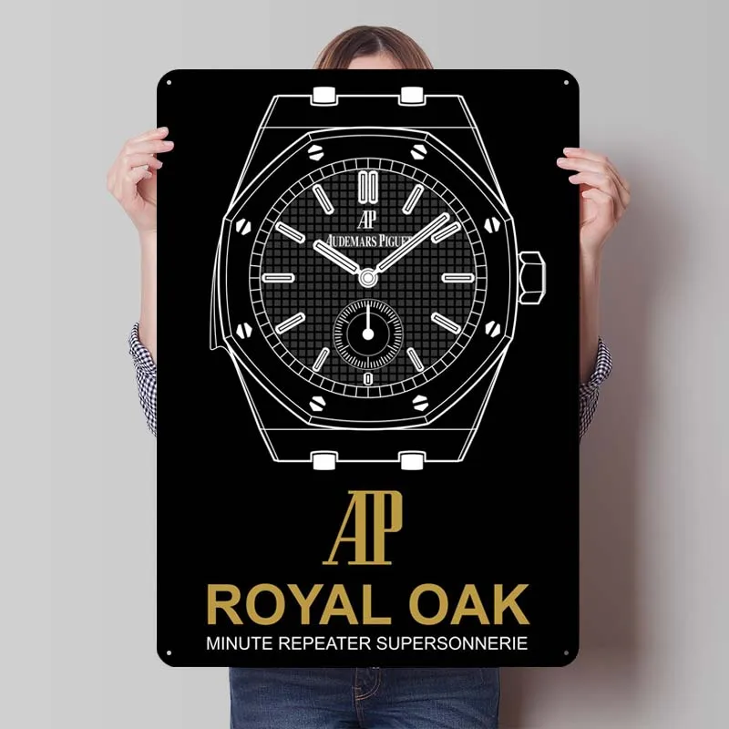 ROYAL OAK Tinplate Sign Classic Watches Poster Decoration Wall Decor Living Room Retro Metal Sign Plaque for Wall Art Decoration