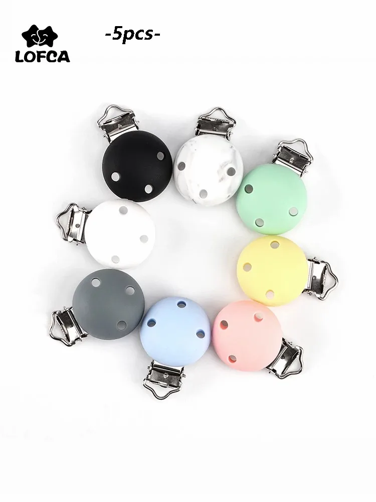Lofca Silicone Clip 5 PCS Smoczki dla niemowląt do samodzielnego wykonania Łańcuszek do smoczka Pielęgniarstwo Ząbkowanie Prezenty dla niemowląt Bez BPA dla niemowląt