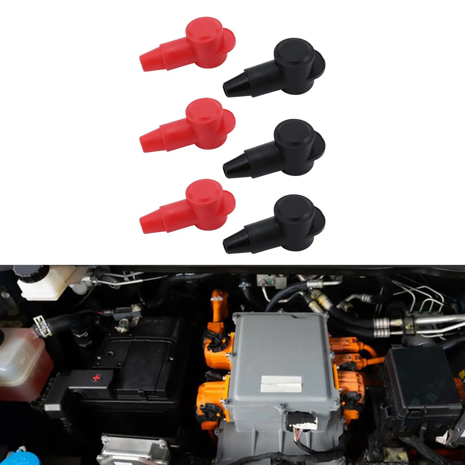 

6x Battery Terminal Covers Terminal Insulating Cover for SUV ATV Marine