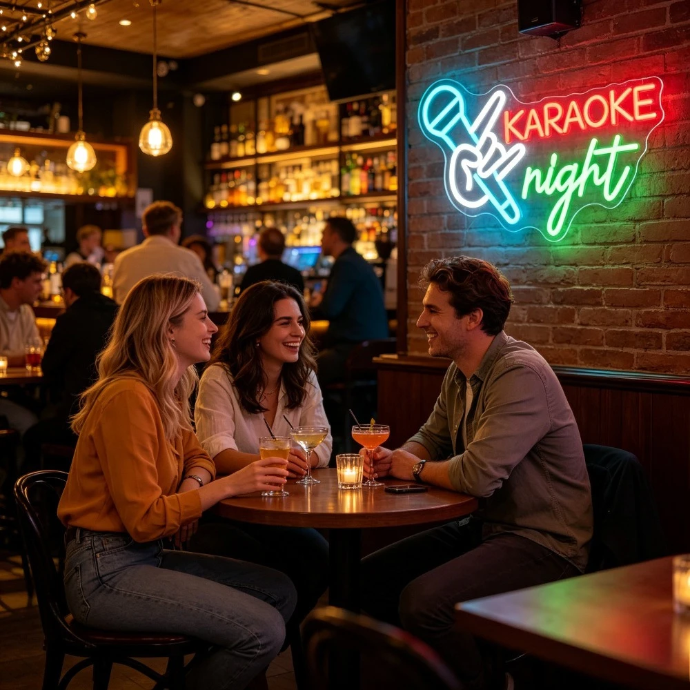カラオケナイトネオンサイン調光可能なLED USBウォールラ - Home Bar And Theater のレビューと価格