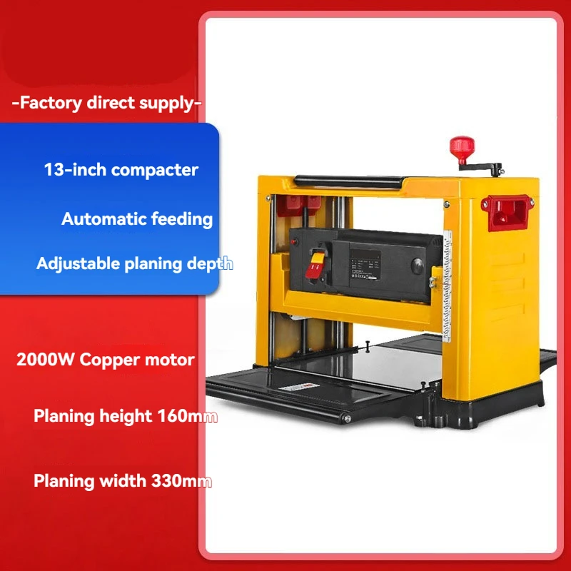 Professional Benchtop Thickness Planer 13 Inch Table 2000W Dual Blades 220-240V AC Full Copper Motor Wood Planer