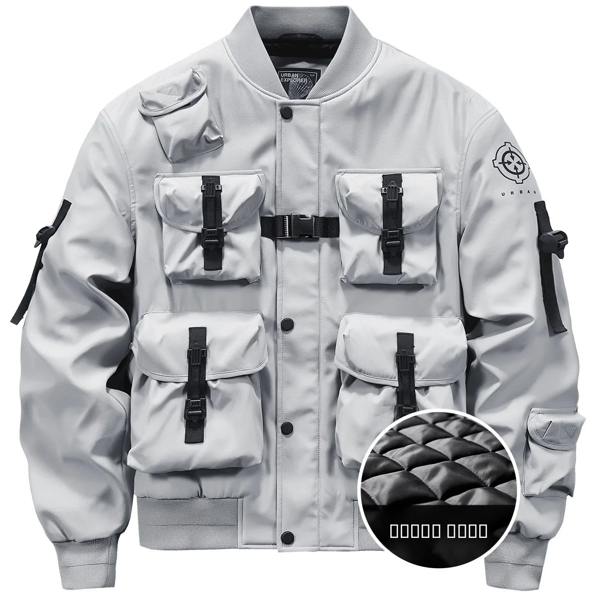 

Мужская функциональная зимняя утепленная хлопковая куртка VIP с воротником-стойкой, на молнии, с множеством карманов, для работы и повседневной носки