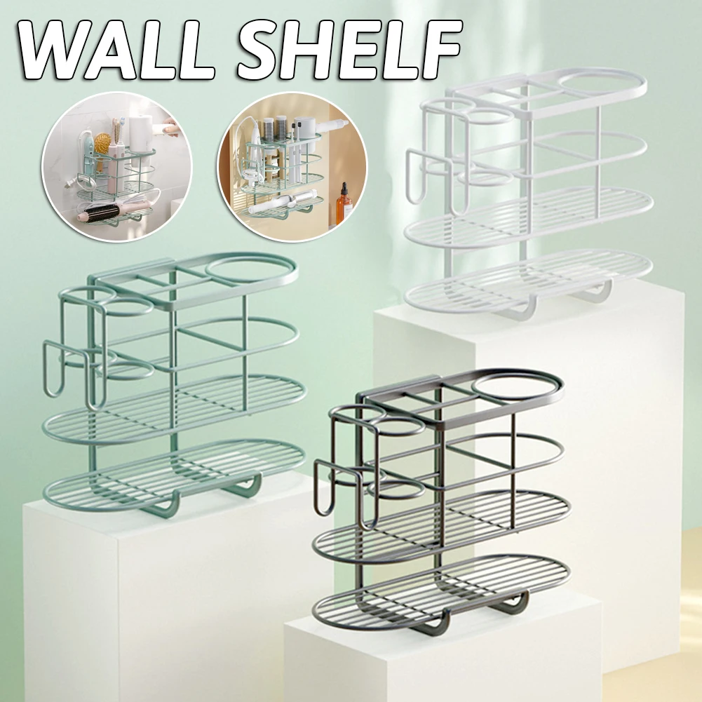 

Non-perforated Wall Mounted Baskets and Containers for Hair Dryers, Curlers,Straighteners, Large Capacity, Hair Tools Organizers