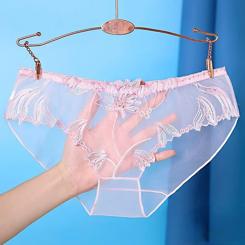 Transparent Sexy Women\'s Panties Hot Lingerie Flowers Female Underpants Charming Large Underwear